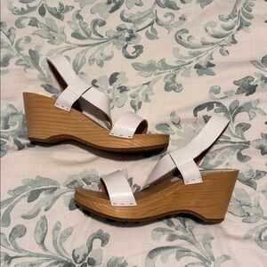 Stylish White Wedge Sandals